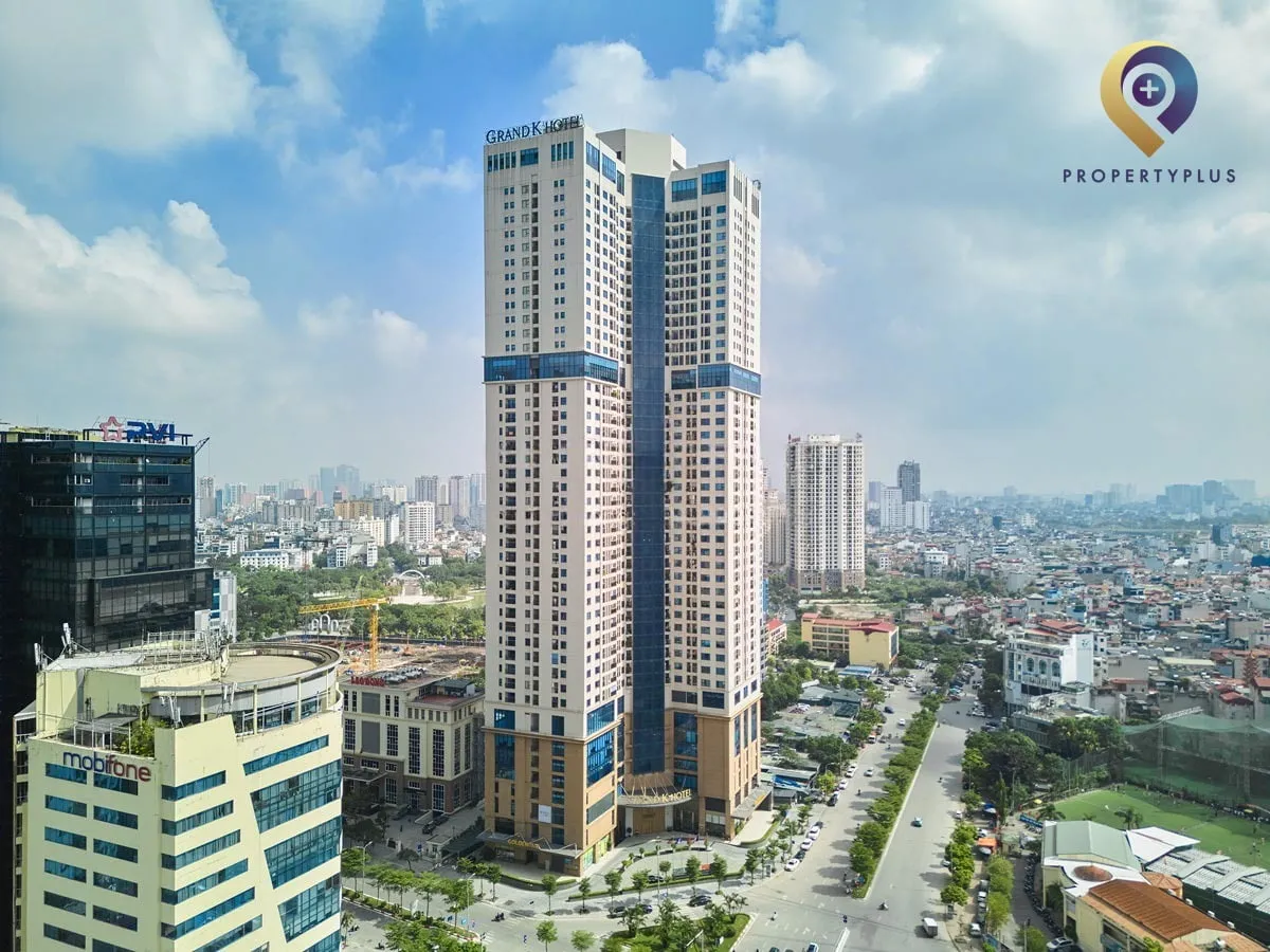 Golden Park Tower building exterior overview in Cau Giay, Hanoi.